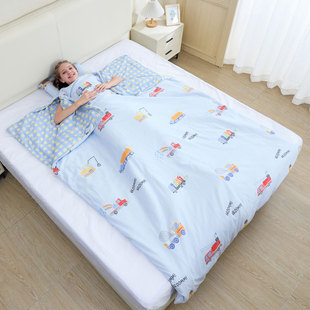 宝宝睡袋儿童棉花薄小学生纯棉中大童防踢被子春秋冬午休四季通用