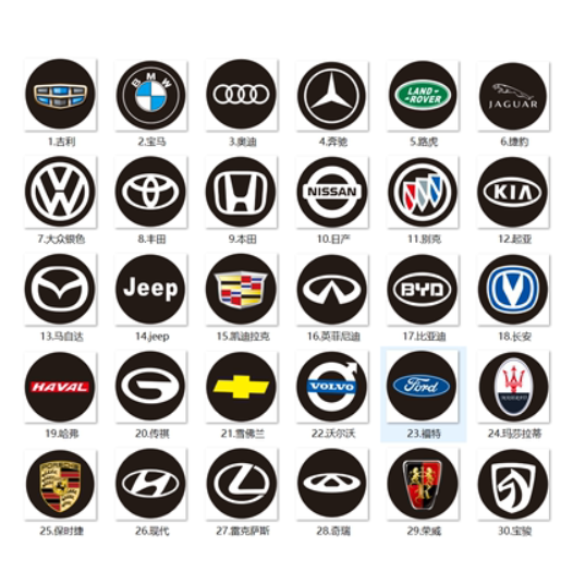 11mm液晶车钥匙通用水晶车标劳斯莱斯凯迪拉克宾利阿尔法宝马奥迪