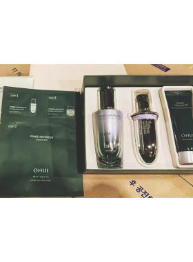 Ohui欧惠空姐小绿瓶微针水光精华套装 水前精华 深层补水