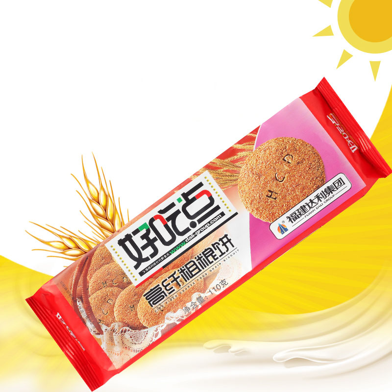 达利园?#36152;?#28857;高纤饼干110g休闲小零食营养早餐健康食品粗粮饼