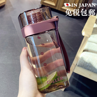 女高颜值夏季 日本网红水杯2024新款 ins便携运动学生防摔塑料杯子