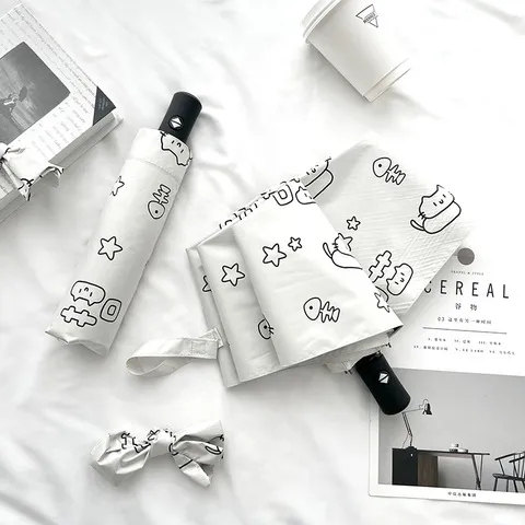 情绪高级感防晒晴雨遮阳伞防紫外线小喵两用全自动雨伞女太阳伞