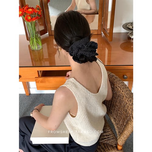 韩系慵懒风波点马尾大肠发圈头绳