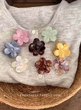 BetterMood自制~花朵醋酸小号发夹女后脑勺鲨鱼夹半扎发抓夹发饰