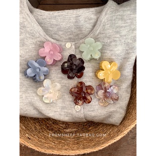 BetterMood自制韩国花朵醋酸小号发夹女2025新款 后脑勺半扎发抓夹