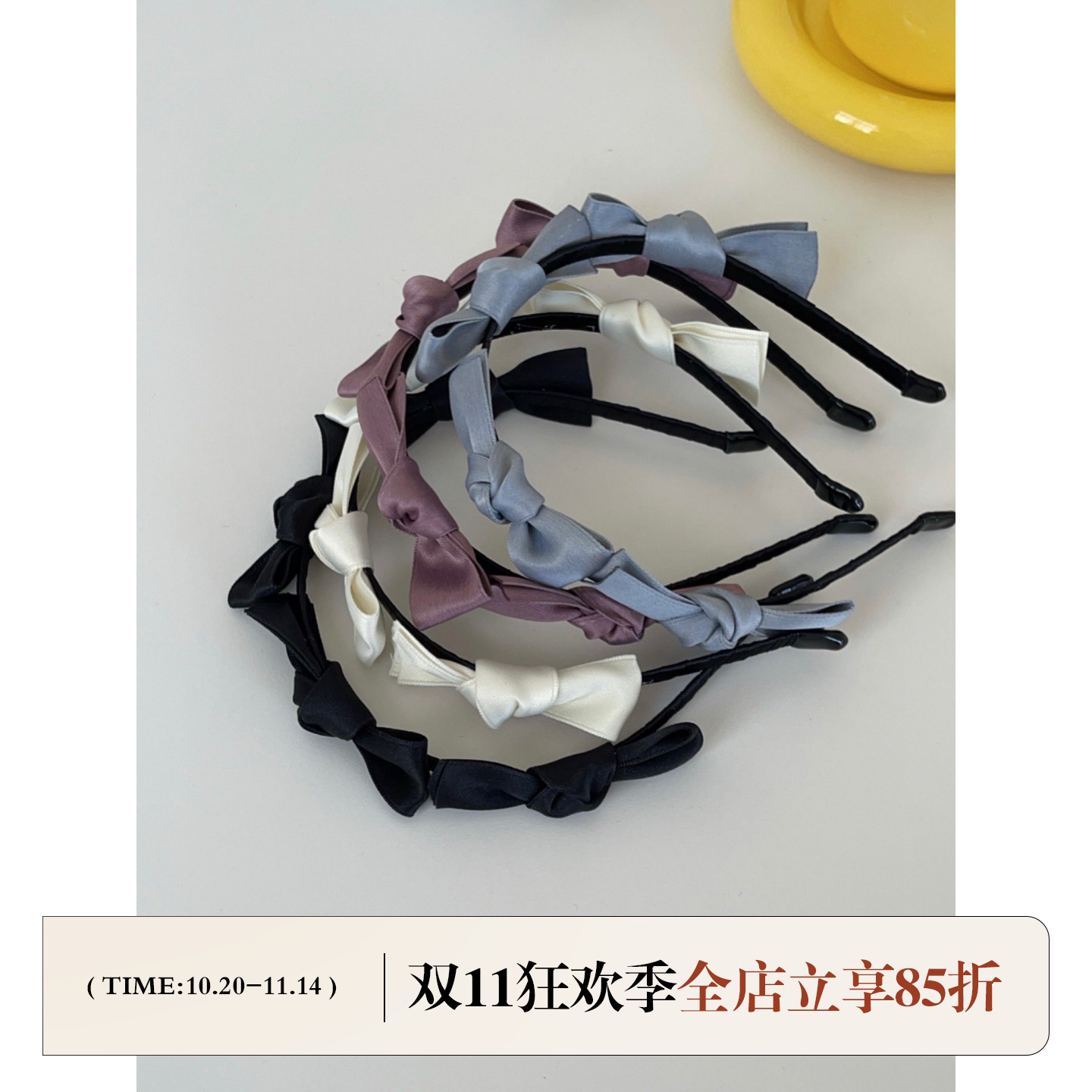 FromSheep韩式黑色蝴蝶结发箍ins