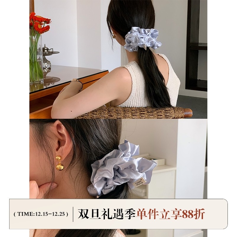 FromSheep法式缎面多重褶皱发圈