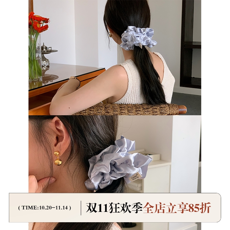 FromSheep法式缎面多重褶皱发圈