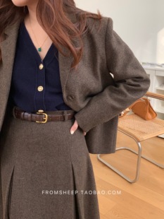 腰带真皮细腰带 复古高级感设计裤 头层牛皮蜥蜴纹棕色皮带女款 美式