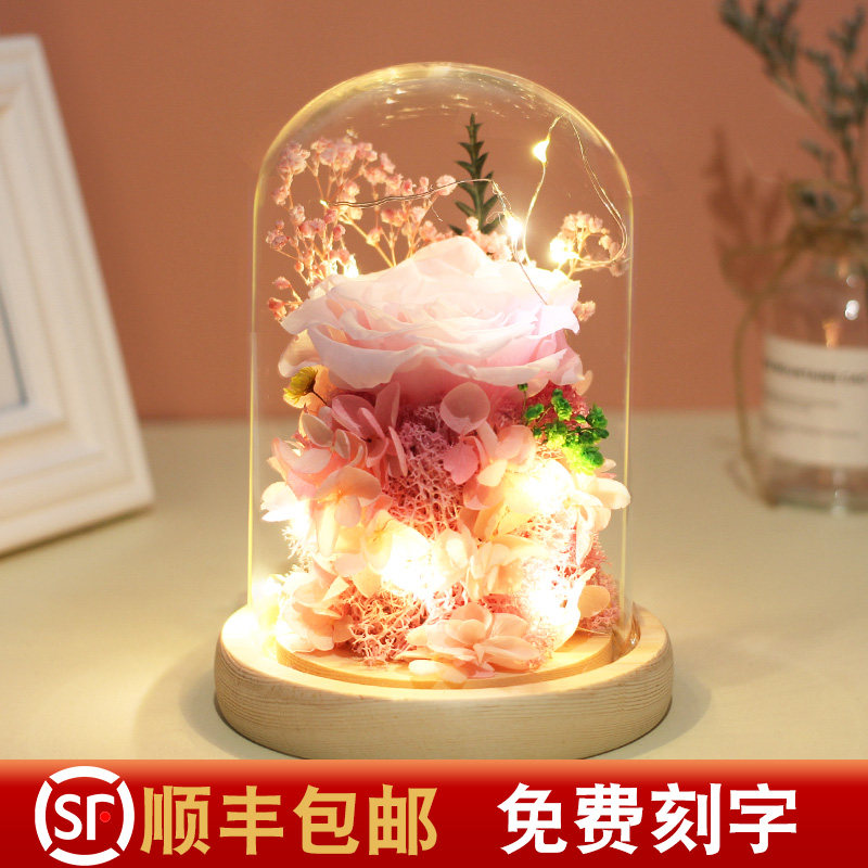 长生花永生花玻璃罩礼盒diy玫瑰熊送女友闺蜜毕业生日情人节礼物|ruв категории доставка цветов/цветок моделирования/растения садоводства, вечную жизнь цветы/сушеные цветы, вечную жизнь цветы - от Buy2taobao.com для оказания профессиональной услуги покупки агента Taobao