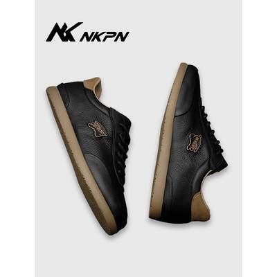 真皮男鞋2025秋季新款透气百搭时尚休闲鞋软底德训鞋男款高端板鞋