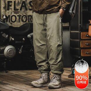 宽松抽绳伞兵裤 冬季 男士 保暖工装 子 Mostarsea 外穿滑雪棉裤 羽绒裤