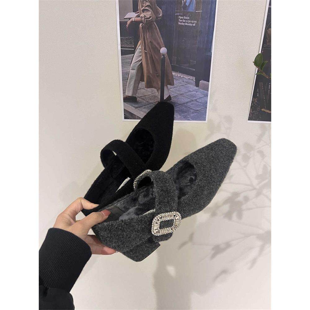 香港高跟玛丽珍毛毛鞋女鞋子2025年冬季配裙子晚晚鞋加绒水钻单鞋,女鞋,玛丽珍鞋,淘宝优惠券,粉丝福利购,淘宝优惠卷