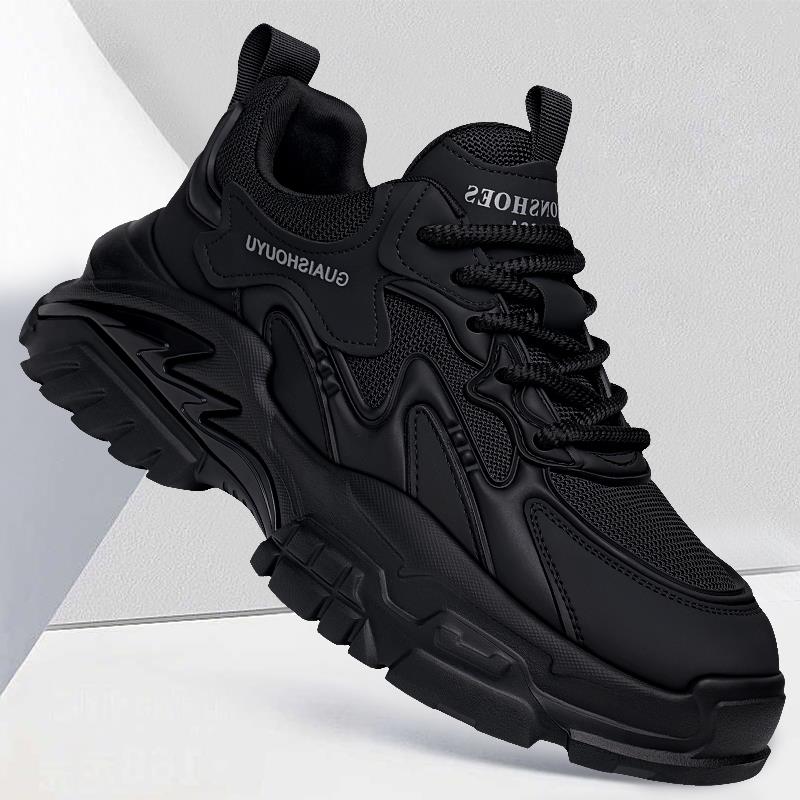 男鞋2025年夏季新款潮流休闲 跑步运动鞋子男士厚底百搭增高老爹