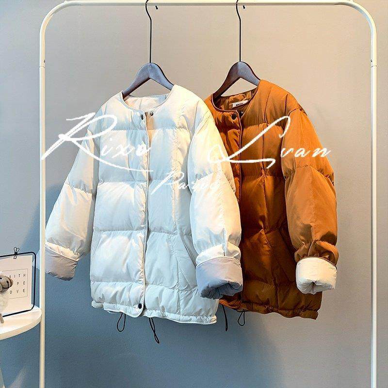 Rixo Lvan 无领棉服女2024年冬季新款圆领棉袄羽绒棉衣面包服外套