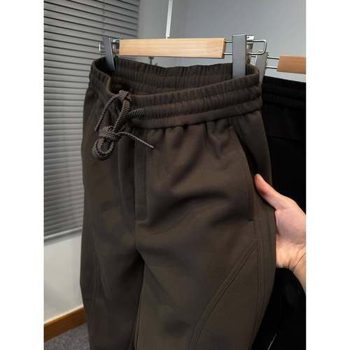 Mostarsea~松弛感高端休闲弯刀裤男士秋冬时尚潮流加厚宽松阔腿裤