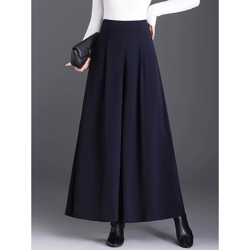 高档轻奢黑色阔腿宽松裙裤女士秋季新款时尚百搭休闲大码西装长裤