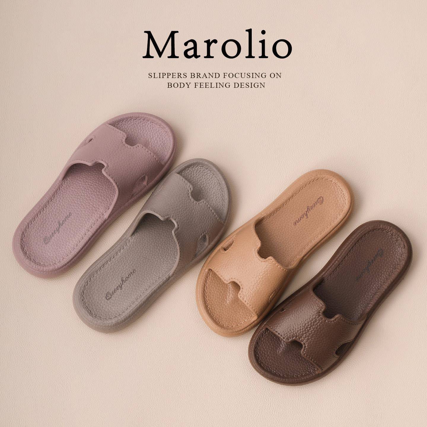 MAROLIO 久穿不累脚~ 摩卡拖鞋女室内防滑浴室洗澡居家踩屎感凉拖
