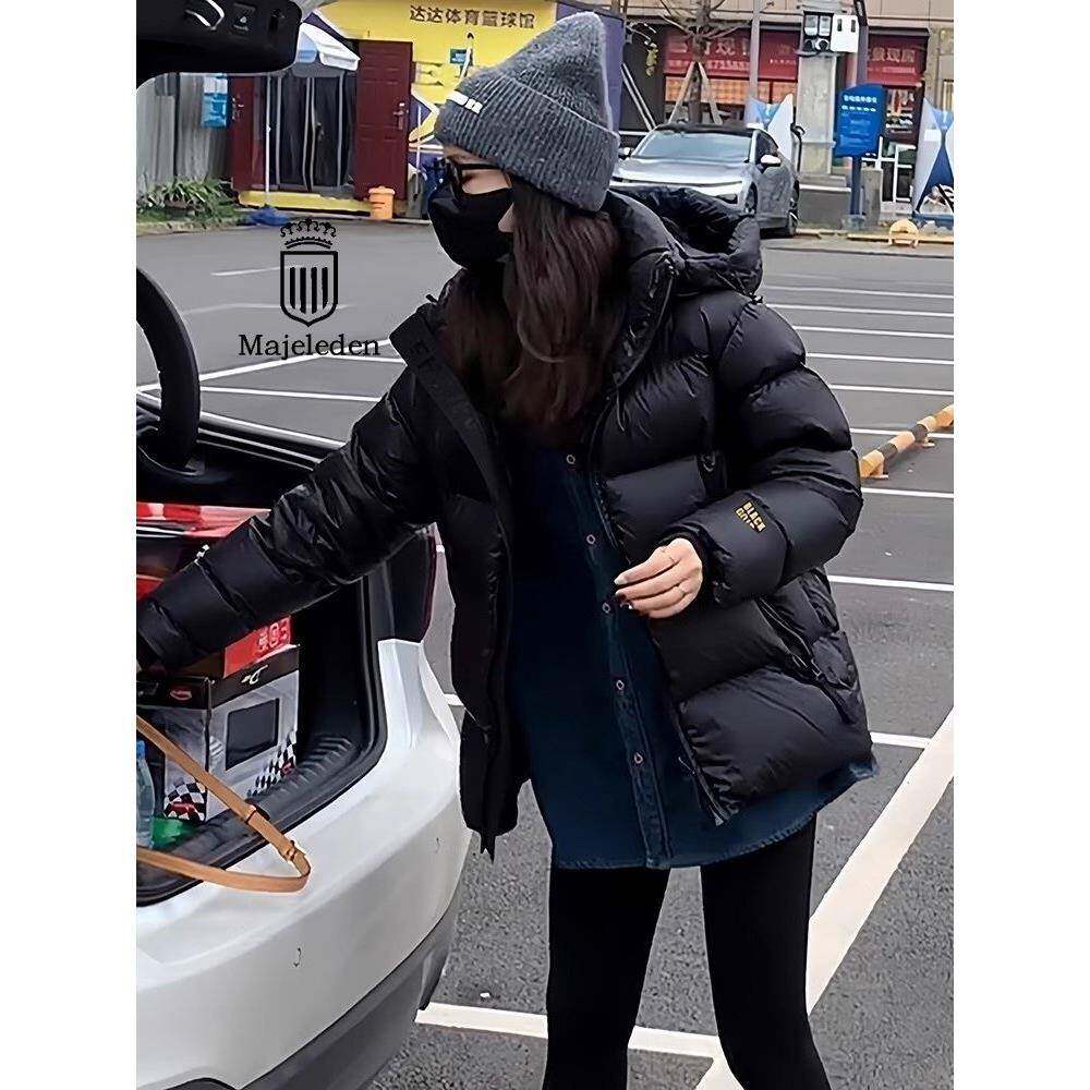 正品2025冬季新款黑色羽绒服女小个子时尚白鸭绒面包服短款厚外套