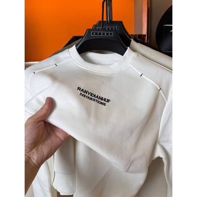 潮牌字母刺绣卫衣男秋冬季高端时尚潮流宽松休闲圆领套头长袖上衣