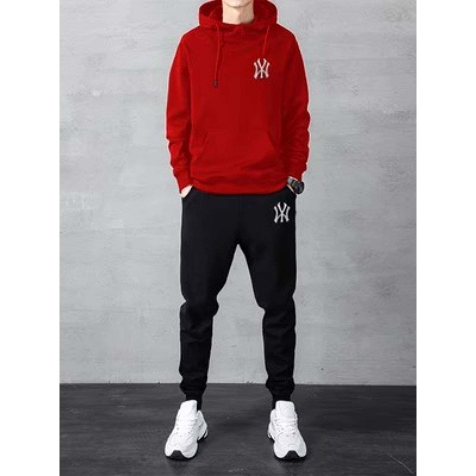 纯棉运动服套装男春秋季薄款休闲男士大码连帽卫衣卫裤潮流两件套