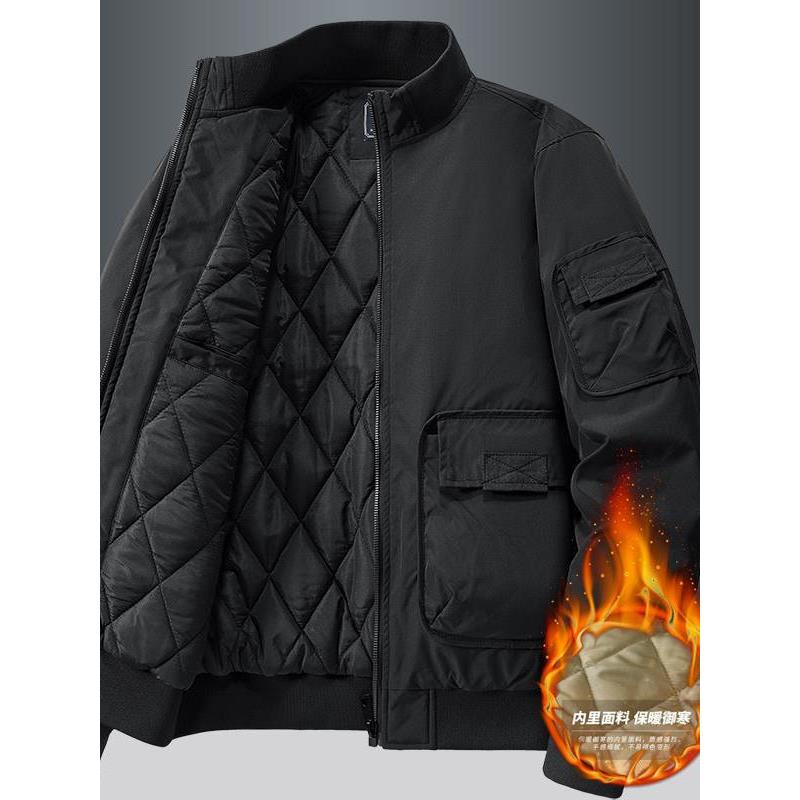 Mostarsea~冬季飞行员工装夹克男韩版加厚棒球服外套夹棉宽松棉衣