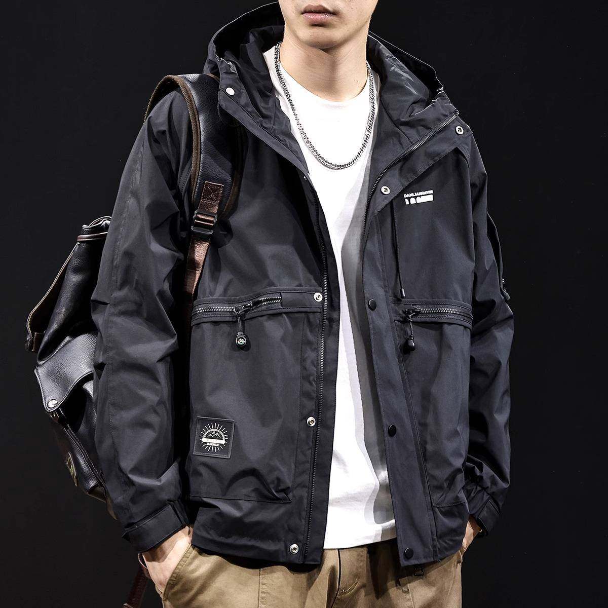 it neith BIAS潮牌工装冲锋衣男外套连帽新款春秋款户外山系夹克