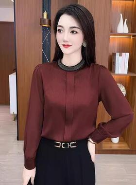 香港TIMO早秋上衣时尚气质衬衫女洋气减龄显瘦长袖高级感春秋衬衣