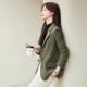 绿色西装 高级感毛呢小西服 名媛气质宽松时尚 外套女2025新款 春秋季