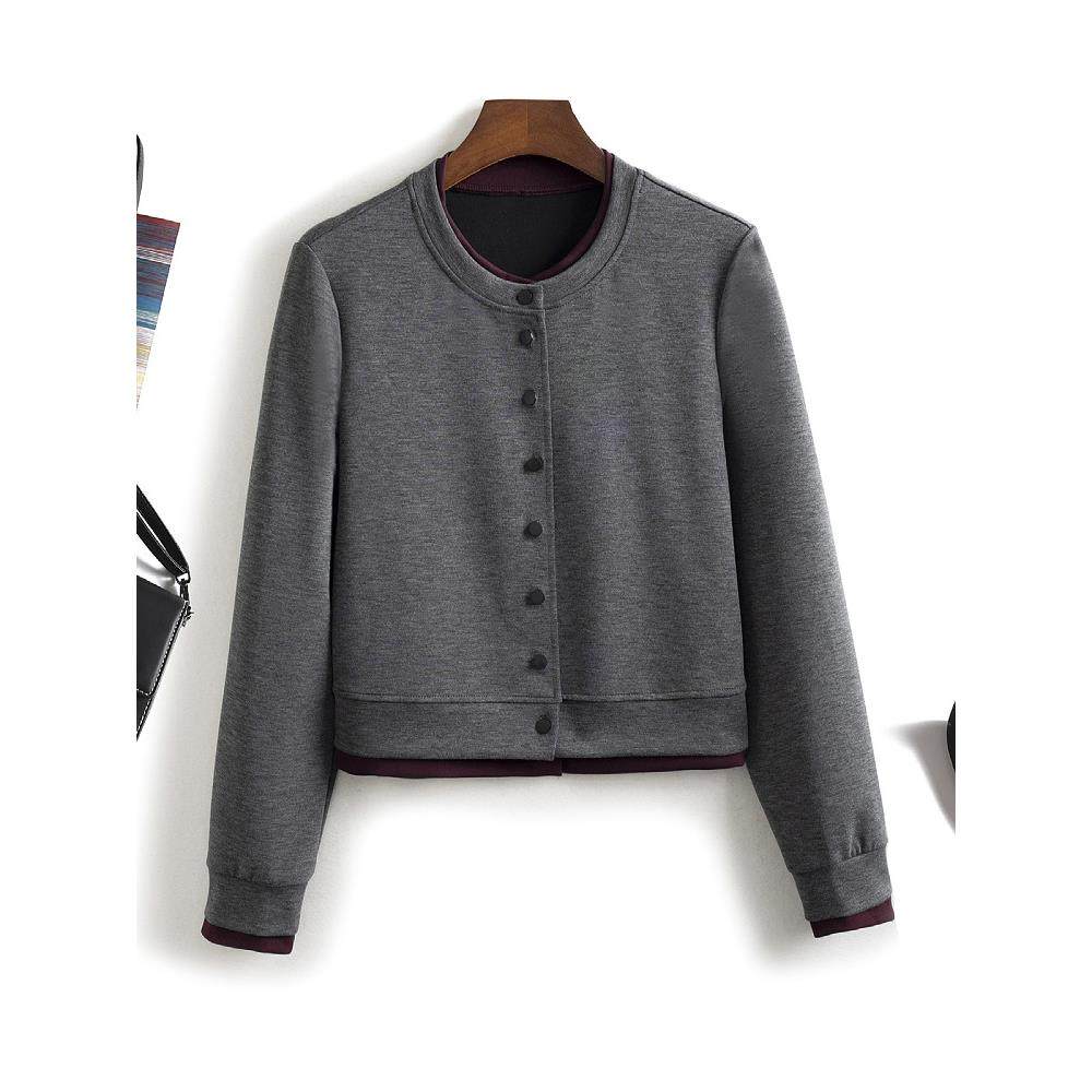 今年流行潮好看覆古休闲撞色假两件设计感短款卫衣开衫外套女秋新