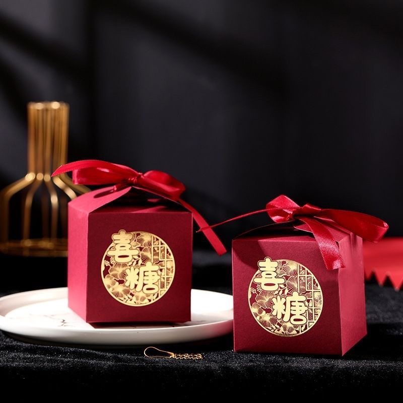 喜糖盒特价中式结婚糖盒糖6颗10颗糖盒喜糖盒高档糖果盒