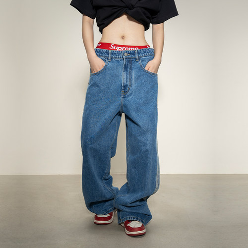 Makemore复古水洗SS01牛仔长裤男