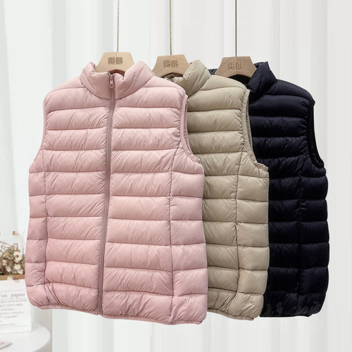 2025新款秋冬羽绒棉马甲女夹棉保暖背心短款立领坎肩修身百搭内胆