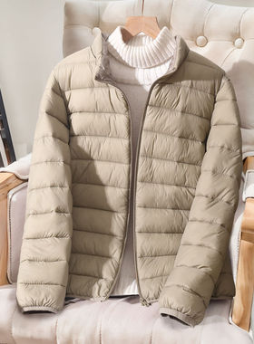棉衣女冬短款轻薄羽绒棉立领拉链外穿棉服修身保暖外套内胆小棉袄