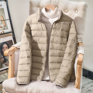棉衣女冬短款轻薄羽绒棉立领拉链外穿棉服修身保暖外套内胆小棉袄