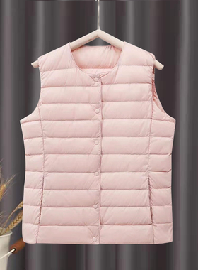 轻薄羽绒棉女内胆马甲2025秋冬新款圆领内穿无领轻便保暖背心薄款