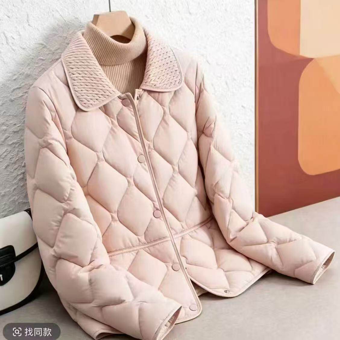 麦穗领棉服女士秋冬季新款小个子显瘦百搭翻领棉衣棉袄外套女