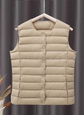轻薄羽绒棉服女短款秋冬季新款马甲舒适内胆马夹坎肩百搭修身外套