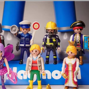 正品德国Playmobil 摩比世界小人偶摆件交警模型拼装玩具儿童礼物