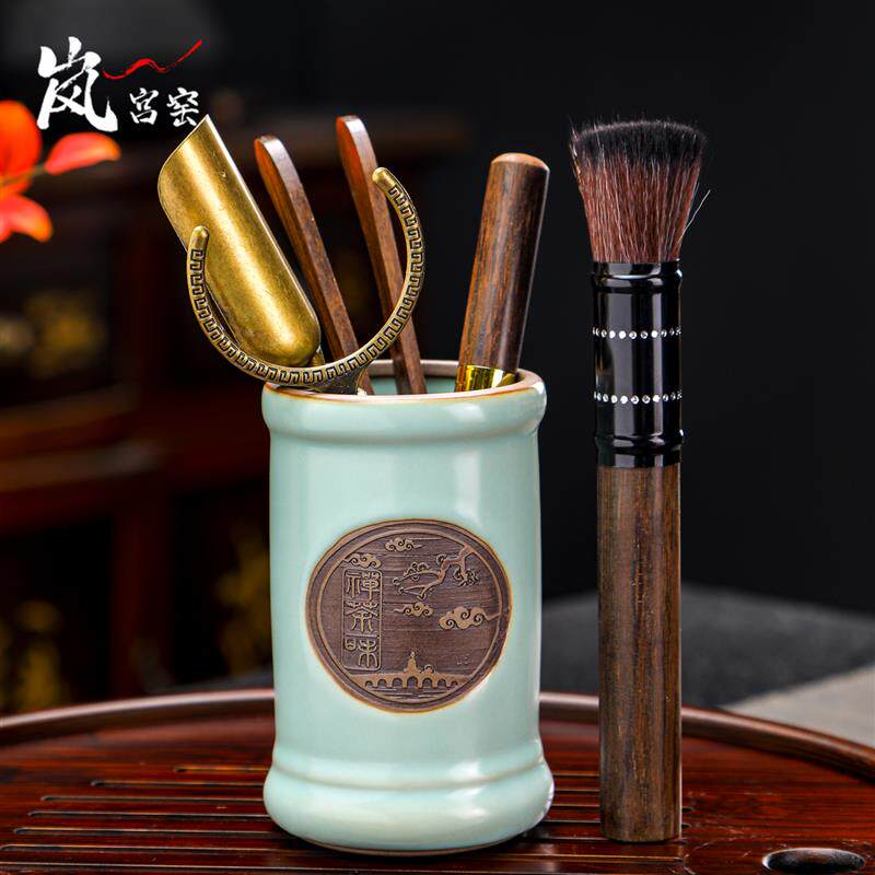 岚宫窑 茶道用具汝窑六君子功夫茶泡茶工具六件套装茶具配件陶瓷
