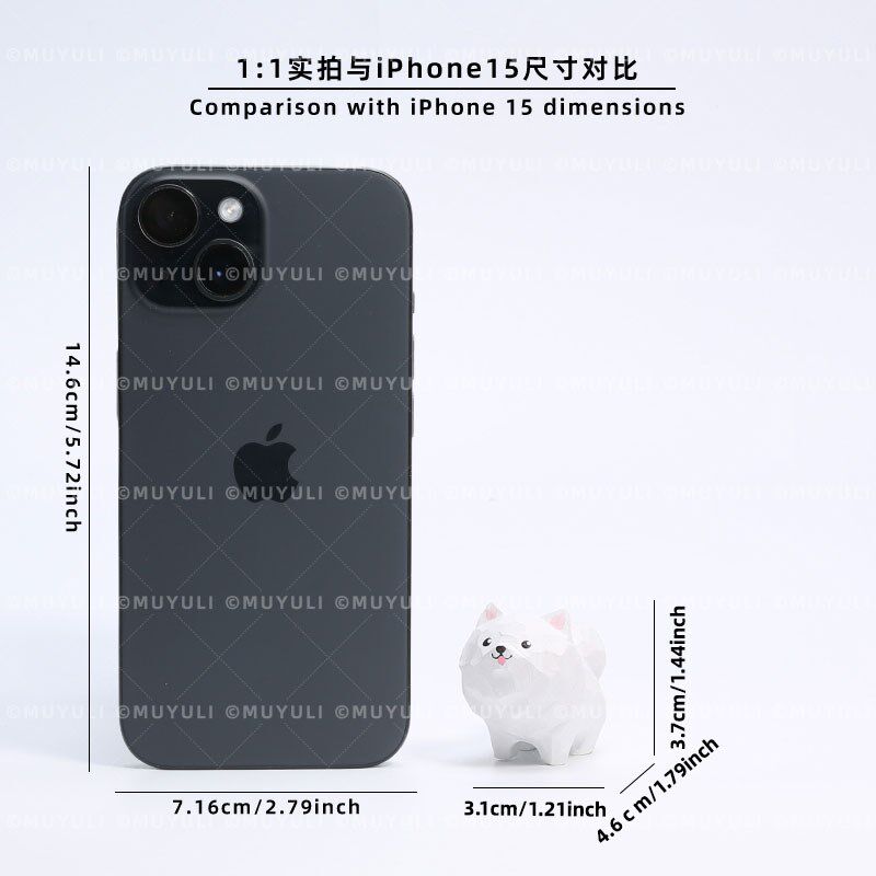 手工木雕萨摩耶小狗摆件工位桌面萌宠装饰品治愈系木质母亲节礼物