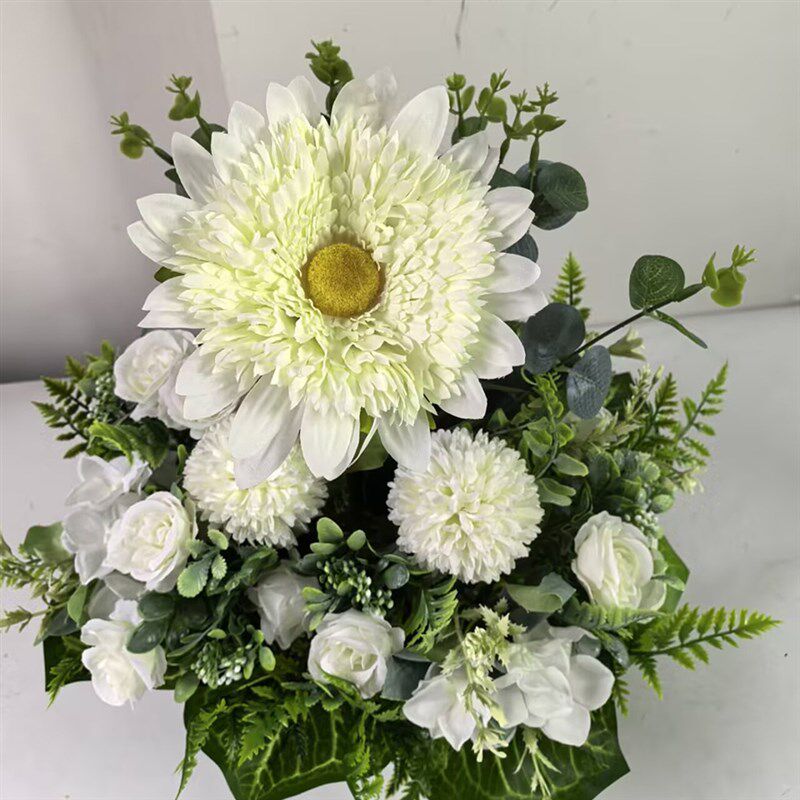 绢花塑料花清明节仿真假花菊花盆栽祭祖祭坟墓地扫墓祭奠花束花篮