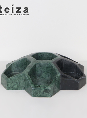 Oteiza现代简约创意大理石托盘摆件软装样板间客厅桌面水磨石果盘