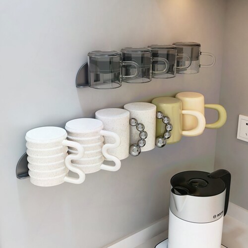 杯子置物架倒挂收纳杯架厨房壁挂水杯茶杯悬挂放马克杯玻璃杯架子
