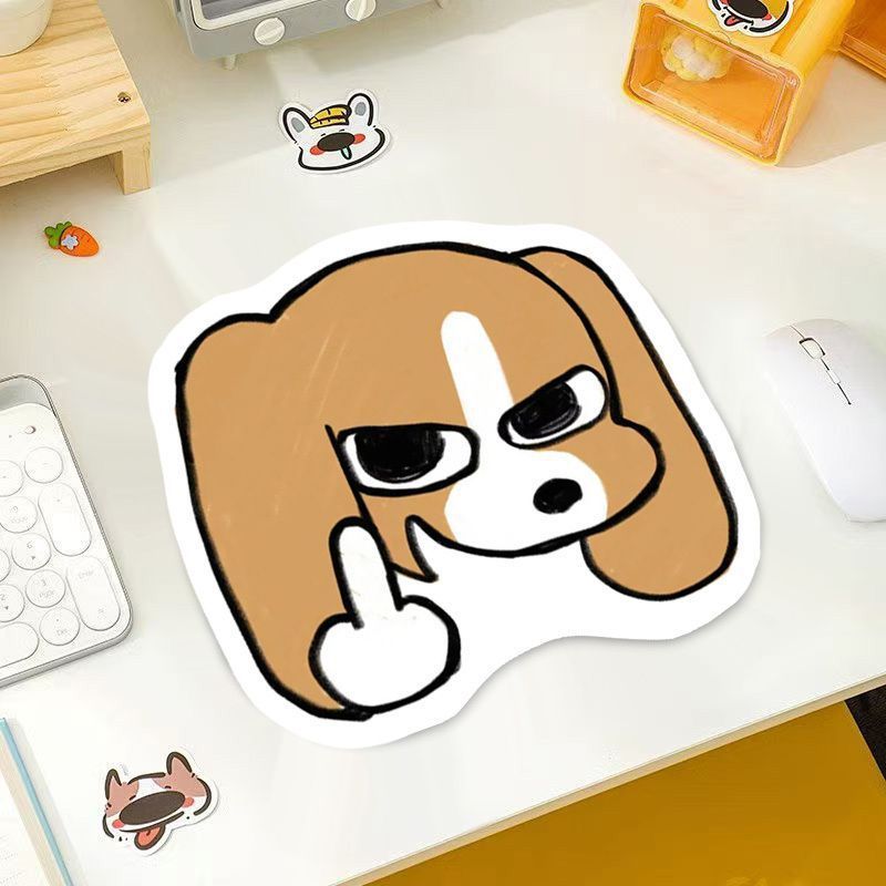 进口新品比格鄙视小狗鼠标垫宿舍电脑办公学习桌垫高颜值居家静音