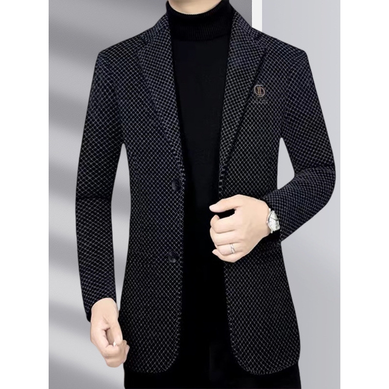 送父亲西服季新款男装中老年商务休闲简约舒适爸爸装西装外套