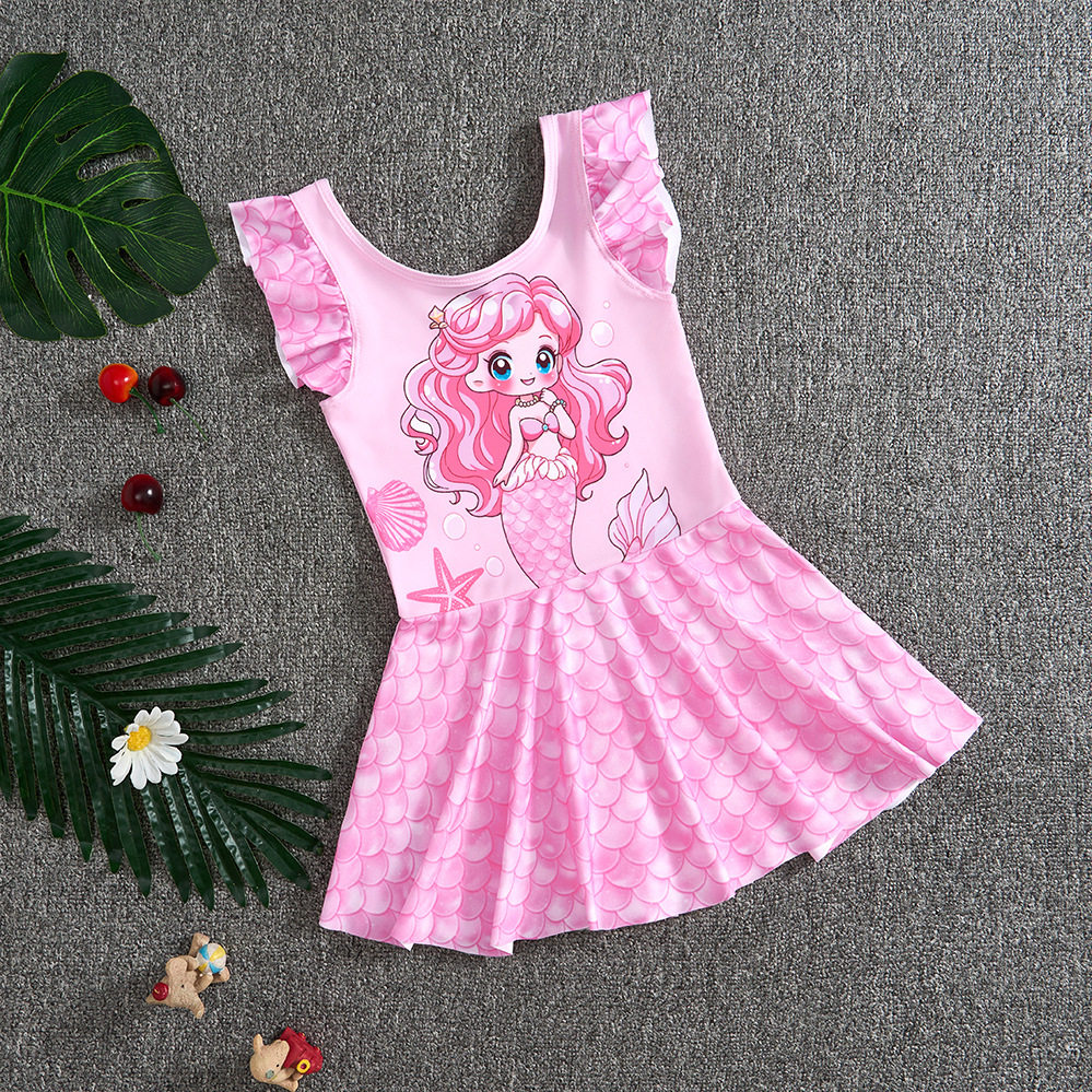 德国儿童泳衣女孩连体中小童泳裤女童游泳衣公主裙式小孩女孩泳装