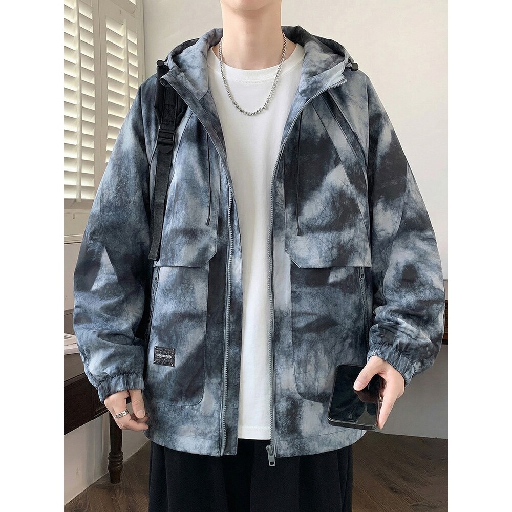 德国连帽宽松潮牌青少年迷彩夹克季男生休闲韩版潮流外套男时尚百