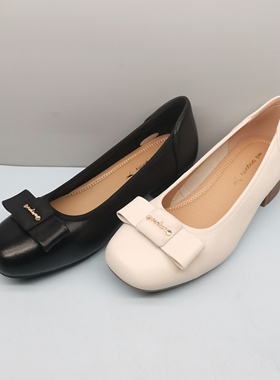 春秋新款妈妈鞋红蜻蜓BC71389021时尚低跟通勤真皮女单BC71389022