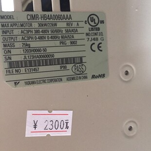 30KW 22KW HB4A0060AAA 安川H1000变频器 包好 CIMR 380V